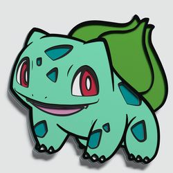 layered design of bulbasaur pokemon for paper and laser cutting machines. bulbasaur pokemon svg cricut cut out file