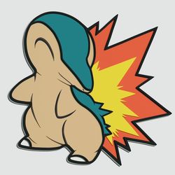 layered design of cyndaquil pokemon for paper and laser cutting machines. cyndaquil pokemon svg cricut cut out file