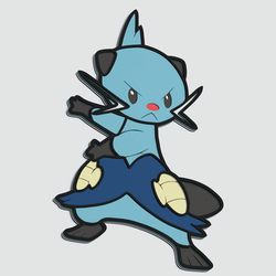 layered design of dewott pokemon for paper and laser cutting machines. dewott pokemon svg cricut cut out file