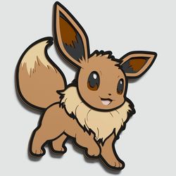 layered design of eevee pokemon for paper and laser cutting machines. eevee pokemon svg cricut cut out file