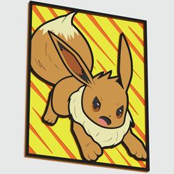 layered design of eevee pokemon for paper and laser cutting machines v2. eevee pokemon svg cricut cut out file