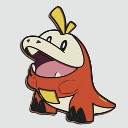 layered design of fuecoco pokemon for paper and laser cutting machines. fuecoco pokemon svg cricut cut out file