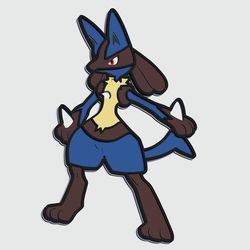 layered design of lucario pokemon for paper and laser cutting machines. lucario pokemon svg cricut cut out file