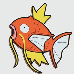 layered design of magicarp pokemon for paper and laser cutting machines. magicarp pokemon svg cricut cut out file