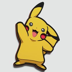 layered design of pikachu pokemon for paper and laser cutting machines. pikachu pokemon svg cricut cut out file