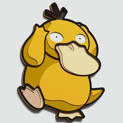 layered design of psyduck pokemon for paper and laser cutting machines. psyduck pokemon svg cricut cut out file