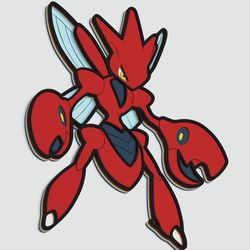layered design of scizor pokemon for paper and laser cutting machines. scizor pokemon svg cricut cut out file