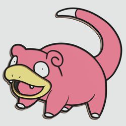 layered design of slowpoke pokemon for paper and laser cutting machines. slowpoke pokemon svg cricut cut out file