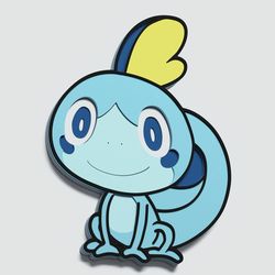 layered design of sobble pokemon for paper and laser cutting machines. sobble pokemon svg cricut cut out file