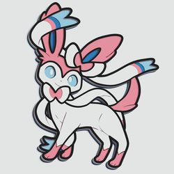 layered design of sylveon pokemon for paper and laser cutting machines. sylveon pokemon svg cricut cut out file