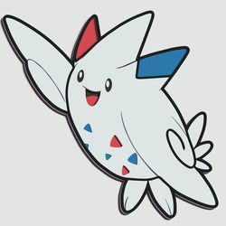 layered design of togekiss pokemon for paper and laser cutting machines. togekiss pokemon svg cricut cut out file