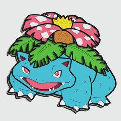 layered design of venusaur pokemon for paper and laser cutting machines. venusaur pokemon svg cricut cut out file