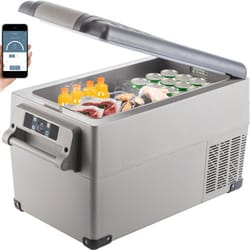 portable refrigerator dual zone car fridge freezer with app control, dc/ac powered for camping, travel, fishing & home