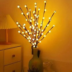 white birch twig lights for indoor ambience