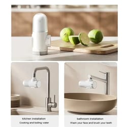 kitchen faucet water purifier with visible water filtration option