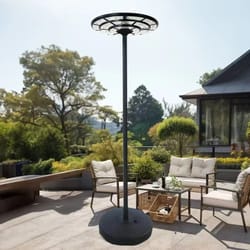 motion sensor solar floor lamp for outdoor security and emergency use