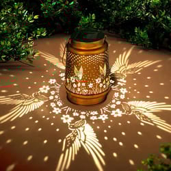 iron solar lantern for outdoor decorative pathway lighting