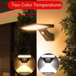 solar powered outdoor wall lamp with motion sensor for yard lighting