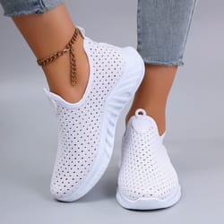 womens summer breathable mesh flat sneakers