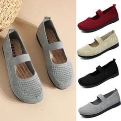womens lightweight breathable knit slip on flats