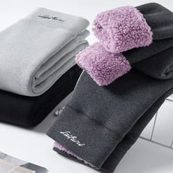 velvet high waist winter cotton pants for women