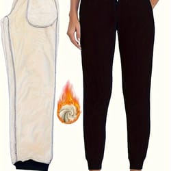 women sherpa lined sweatpants with pockets