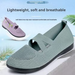 womens elastic knitted slip on flats