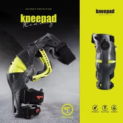 motorcycle protective kneepad with mechanical leg support and exoskeleton guards