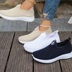lightweight mesh casual shoes women breathable soft sole summer flats
