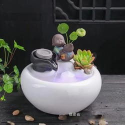 creative ceramic waterfall fountain with fish tank decor