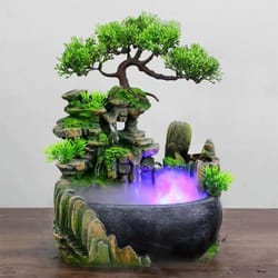 feng shui waterfall fountain with led lights