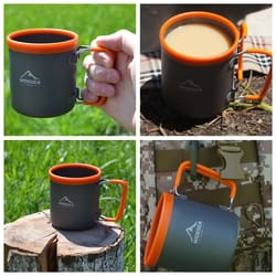 lightweight aluminum camping cup for outdoor use