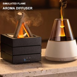 simulated flame aroma diffuser with led light and cool mist