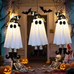 halloween led light up witch ghost hanging decoration