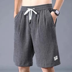 mens silk style breathable loose shorts