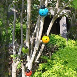 metal ladybug garden ornament for fence or wall decoration
