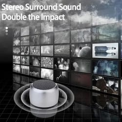 mini portable bluetooth speaker with subwoofer sound and microphone input