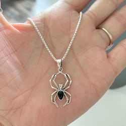 spider pendant necklace with stainless steel chain
