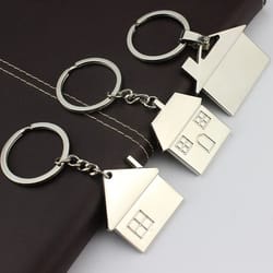 cartoon house with window keychain bag charm for men women
