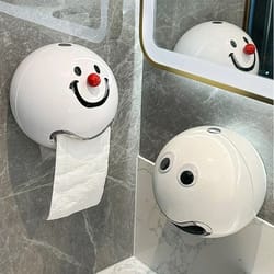 smiling face wall mounted toilet paper box