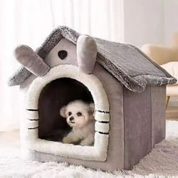 all season pet house bed with removable cushion