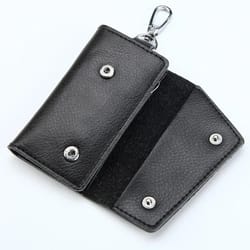 genuine leather car key organizer pouch key holder wallet