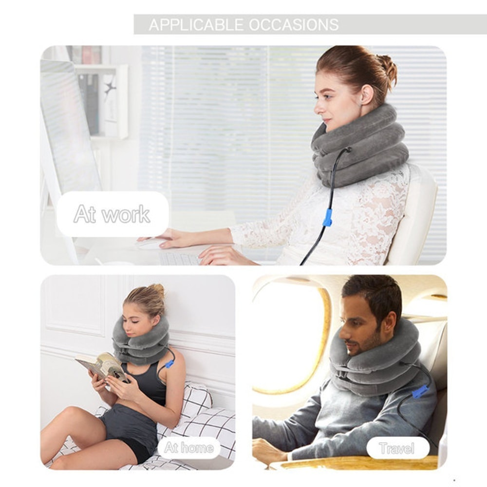 Portable neck traction device for home use