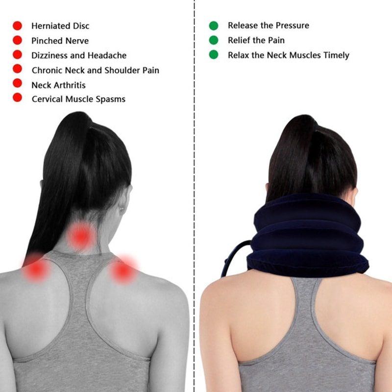 Neck air pump pillow for posture improvement