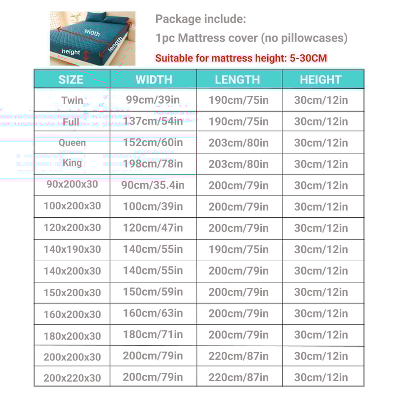 1pc 3D Air Fabric Thick Mattress Cover, 100% Waterproof Mattress Protector, Soft and Breathable Fitted Bed Sheet (No Pillowcase)