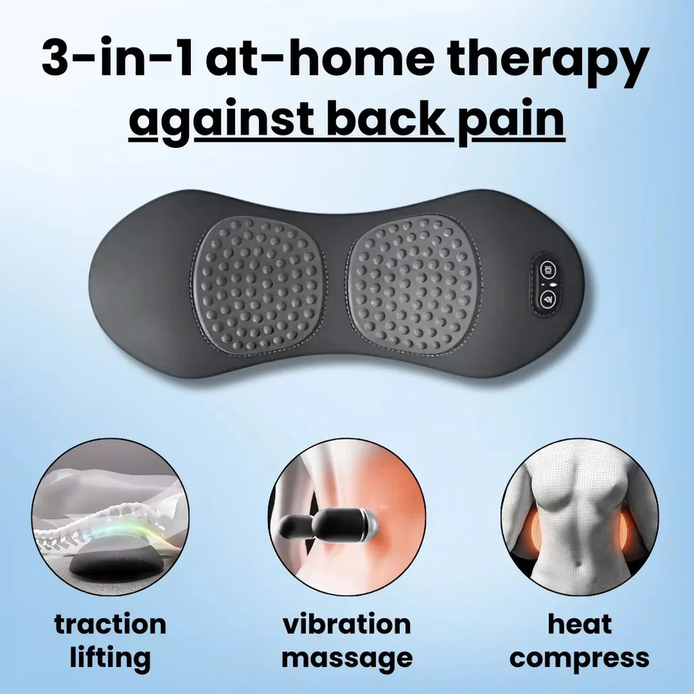 3in1 Back Massager With Relief Bed For Lower Back Shoulder Pain 0