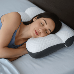 ergonomic goose down pillow with cervical neck support