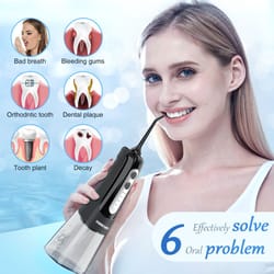 cordless oral irrigator water flosser, teeth whitening & waterproof dental flosser, portable water jet cleaner for teeth