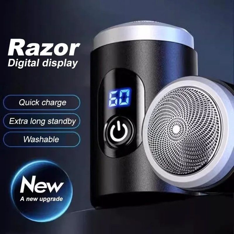 Mens Electric Shaver Compact Waterproof Razor With USBC Fast Charging LED Display 0