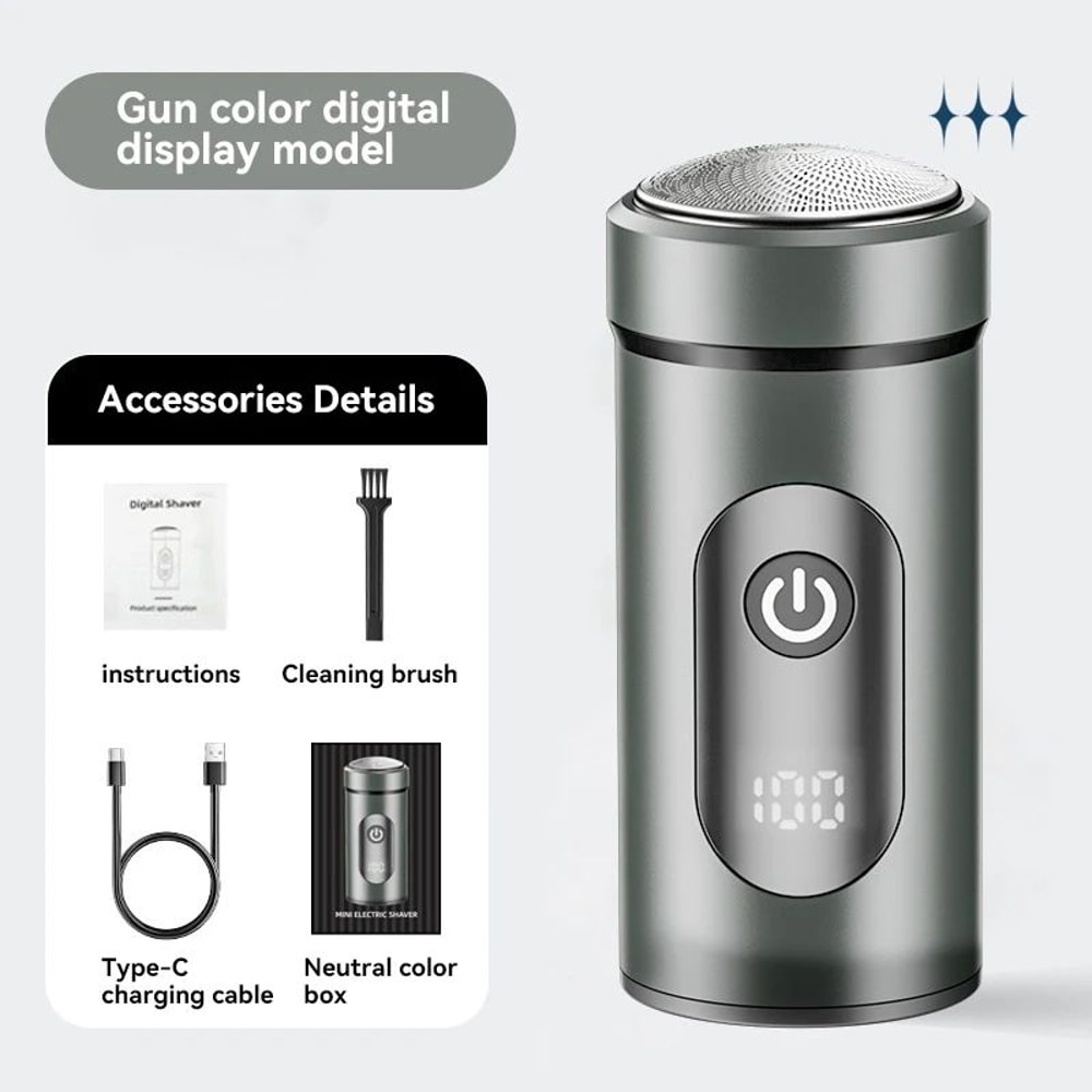 Mens Electric Shaver Compact Waterproof Razor With USBC Fast Charging LED Display 8